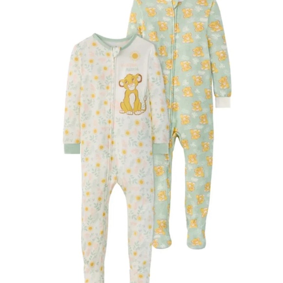 Disney Kids 2 pack One Piece Footie pajamas Lion King - Picture 3 of 6